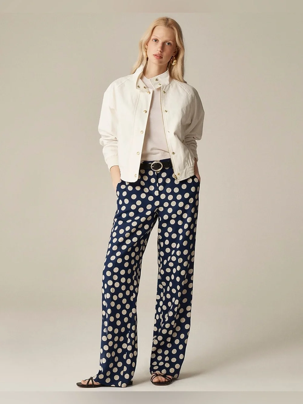 J.Crew Featherweight cashmere-blend cropped sweater shell in snow